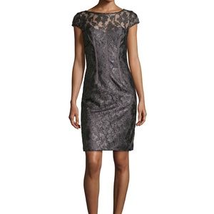 Monique Lhuillier Size 12 Metallic Sheath Dress